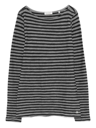 Marc O'polo Striped Long-sleeves T-shirt In Gray