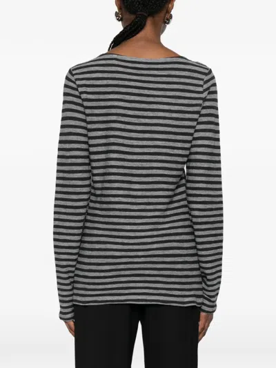 Marc O'polo Striped Long-sleeves T-shirt In Gray