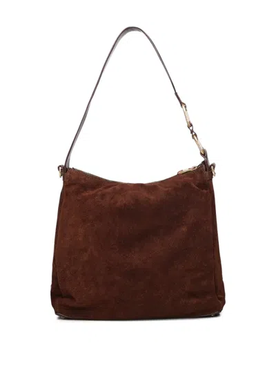 Biasia Suede Shoulder Bag In Brown