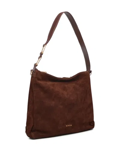 Biasia Suede Shoulder Bag In Brown