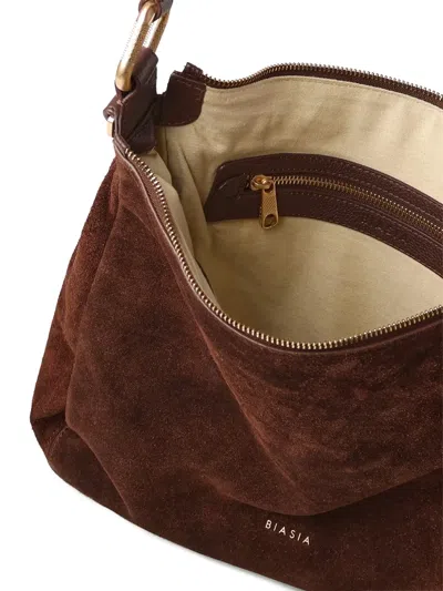 Biasia Suede Shoulder Bag In Brown