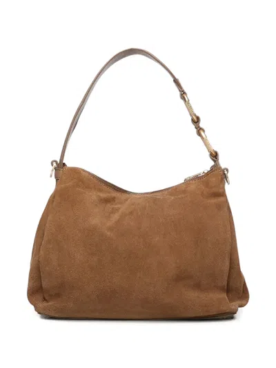Biasia Zip Detail Shoulder Bag In Brown