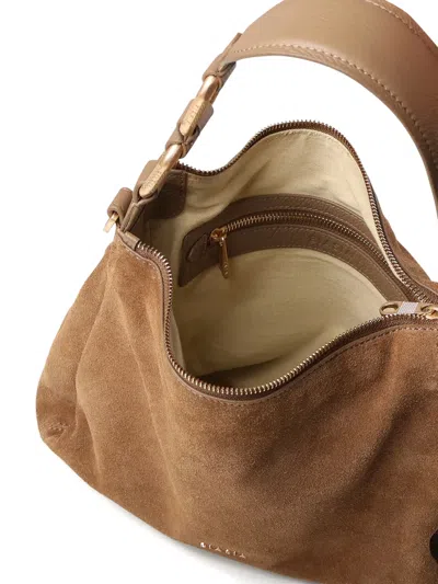 Biasia Zip Detail Shoulder Bag In Brown