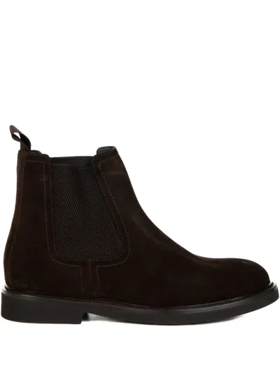 Neil Barrett Suede Panelled Boots In Brown