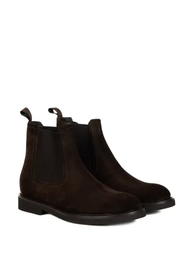 Neil Barrett Suede Panelled Boots In Brown