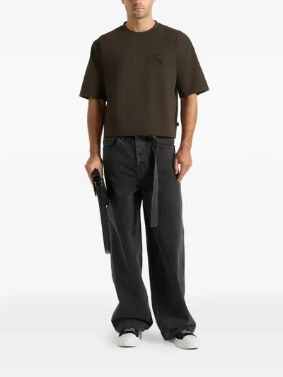 Manière De Voir Léon Triangle-pocket T-shirt In Brown