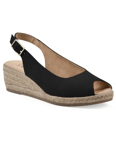 White Mountain Women's Maize Espadrille Wedge Sandals In Black