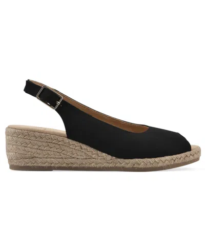 White Mountain Women's Maize Espadrille Wedge Sandals In Black