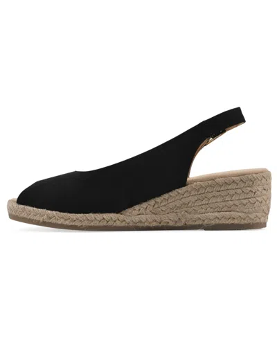 White Mountain Women's Maize Espadrille Wedge Sandals In Black