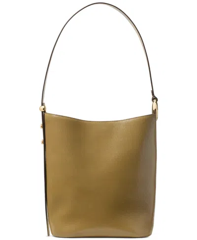Kate Spade Halo Medium Smooth Leather Bucket Bag In Green