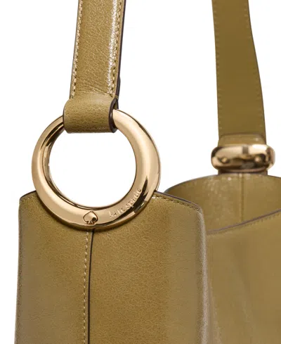 Kate Spade Halo Medium Smooth Leather Bucket Bag In Green