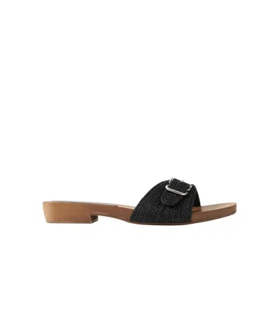 Gabriela Hearst Round-toe Flat Sandals In Black