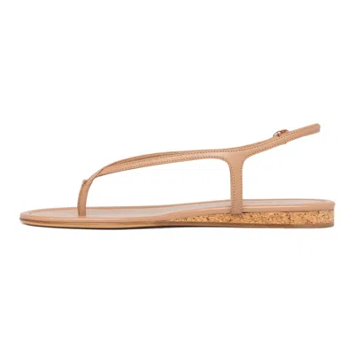 Gabriela Hearst Round-toe Flat Sandals In Brown