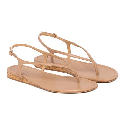 Gabriela Hearst Round-toe Flat Sandals In Brown