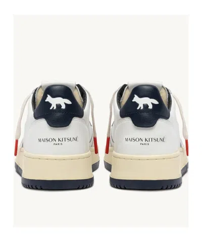 Autry X Maison Kitsuné Logo Detailed Low-top Sneakers In White