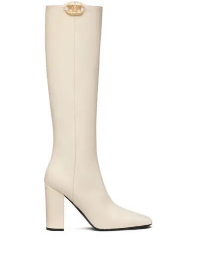 Valentino 100mm Vlogo The Bold Edition Boots In White