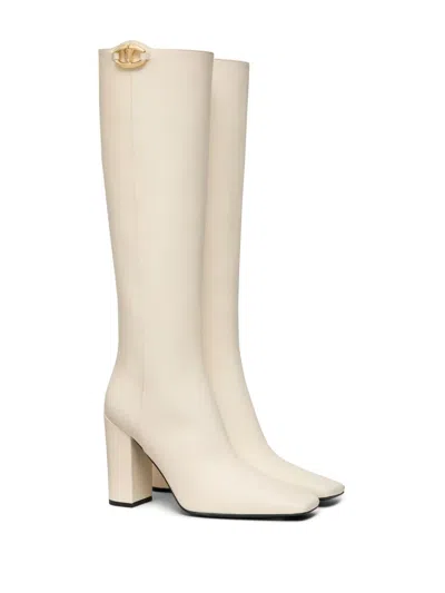 Valentino 100mm Vlogo The Bold Edition Boots In White