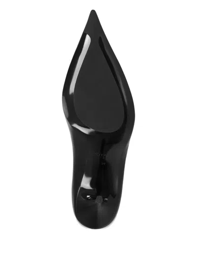 Potamy 100mm Pointed Lace-up Detail Pumps In Black