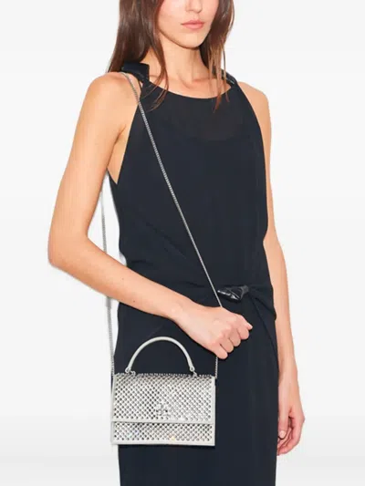 Tory Burch Mini Kira Embellished Shoulder Bag In Silver