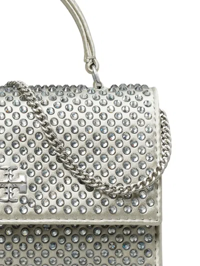 Tory Burch Mini Kira Embellished Shoulder Bag In Silver