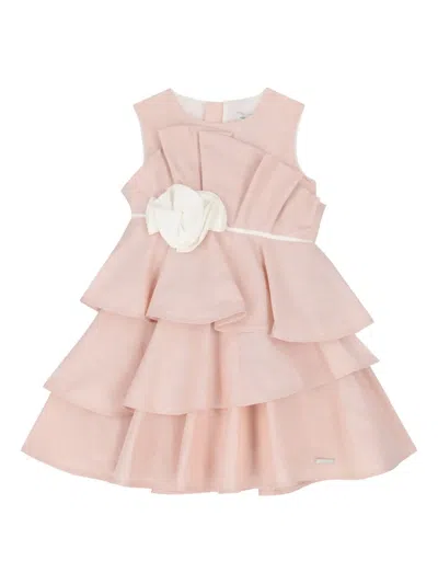 Jessie And James Flower-detail Ruffled Dress In Pink