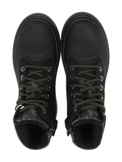 Geox Kiddartah Lace-up Boots In Black