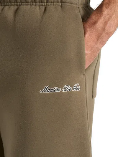 Manière De Voir Taylor Drawstring Track Pants In Green