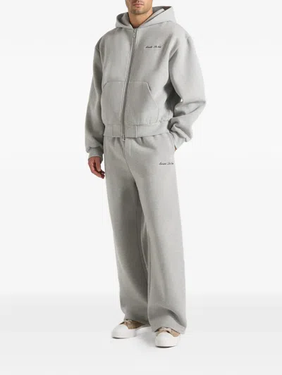 Manière De Voir Taylor Logo-embroidered Track Pants In Gray