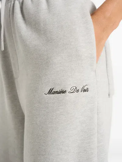 Manière De Voir Taylor Logo-embroidered Track Pants In Gray