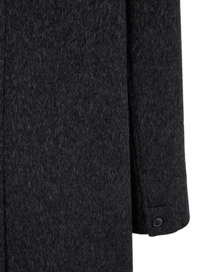 Studio Tomboy Concealed-button Coat In Black