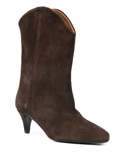 Gisel Moire 60mm Enea Boots In Brown