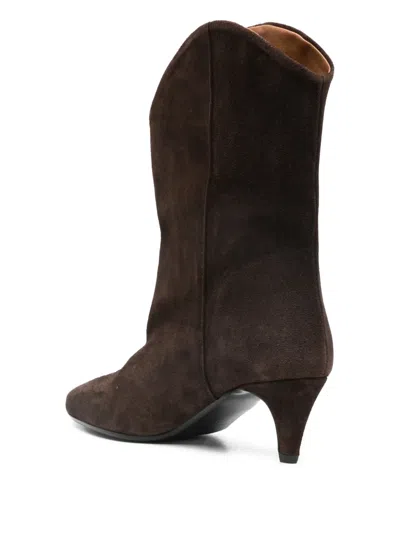 Gisel Moire 60mm Enea Boots In Brown