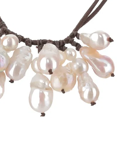 Mela Suede-strap Necklace In Brown