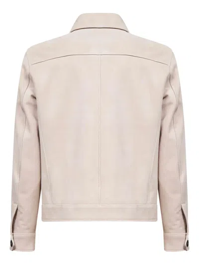Tagliatore Suede Jacket In Neutral