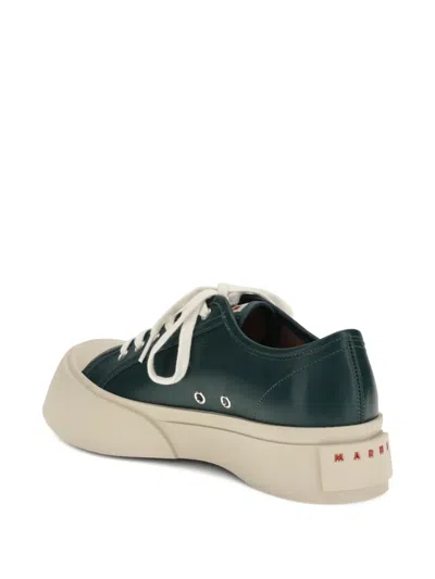 Marni Pablo Leather Lace-up Sneakers In Gray