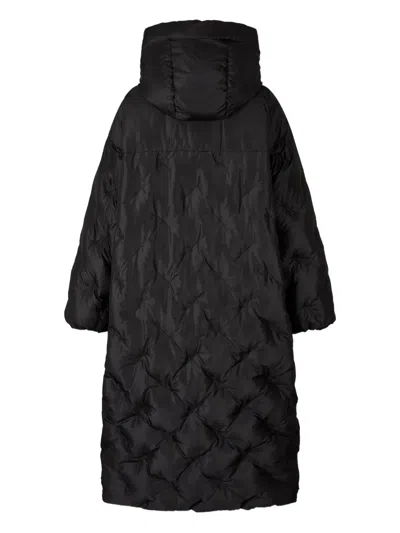 Studio Tomboy Button-fastening Hooded Long Coat In Black