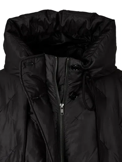 Studio Tomboy Button-fastening Hooded Long Coat In Black