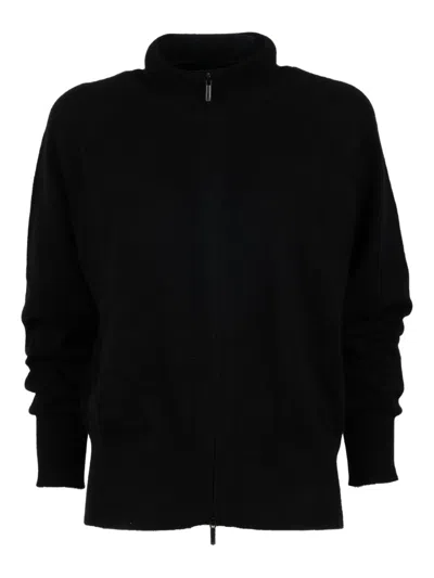 Marella Long-sleeved Zipper Cardigan In Black