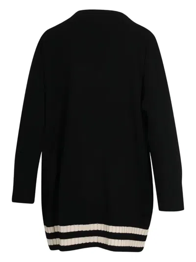 Pierantonio Gaspari Striped-hem Cardigan In Black