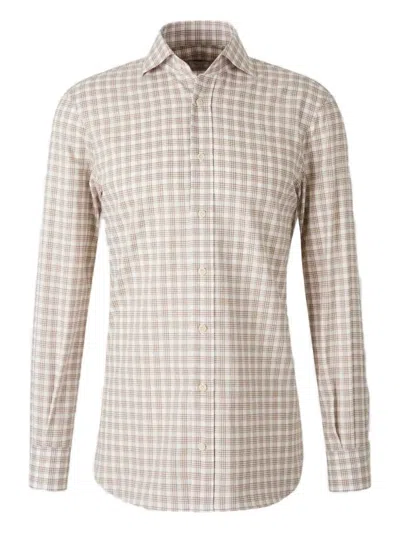 Atelier Munro Buttoned Patterned Dress Shirt In Neutral