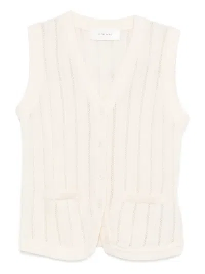 Ivory Paris Buttoned Vest In Neutral