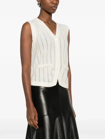 Ivory Paris Buttoned Vest In Neutral