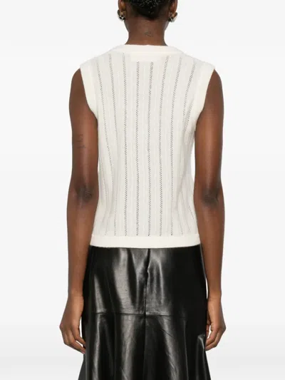 Ivory Paris Buttoned Vest In Neutral