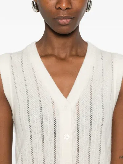 Ivory Paris Buttoned Vest In Neutral