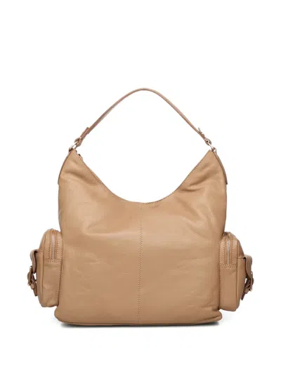 Biasia Factor Leather Shoulder Bag In Nude