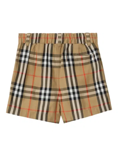 Burberry Check Cotton Shorts In Multi