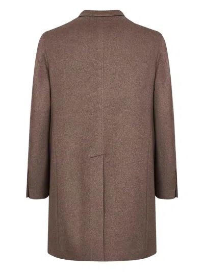 Tagliatore Logo-pin Three-button Coat In Brown