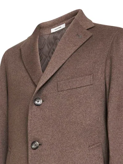 Tagliatore Logo-pin Three-button Coat In Brown