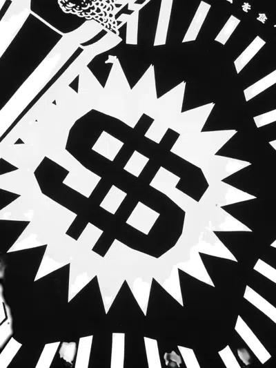 Icecream Sip Cotton Graphic T-shirt In Black