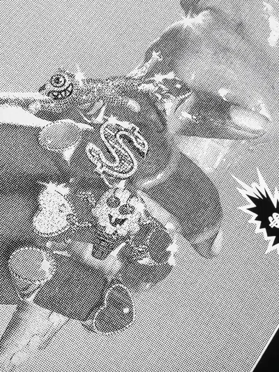 Icecream Sip Cotton Graphic T-shirt In Black